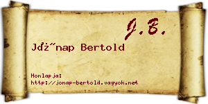 Jónap Bertold névjegykártya